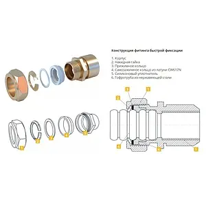Муфта переходная 15мм x ½"н Neptun IWS (M) 15х½ EF Муфта переходная 15мм x ½"н Neptun IWS (M) 15х½ EF, 2