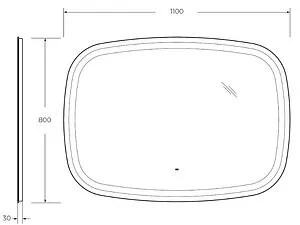 Зеркало с подсветкой Cezares Molveno 110x80 CZR-SPC-MOLVENO-1100-800-MOV Зеркало с подсветкой Cezares Molveno 110x80 CZR-SPC-MOLVENO-1100-800-MOV, 2