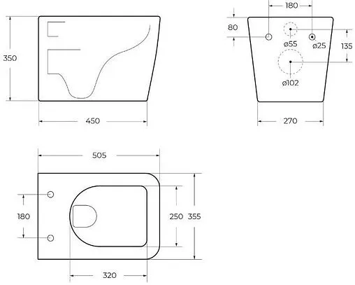 Унитаз подвесной безободковый BelBagno Veneto белый BB132CHR