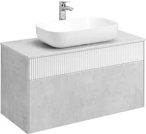 Тумба-умывальник подвесная Aquaton Марбл 100 слэйт/белый матовый 1A2763K4MH4C0 Тумба-умывальник подвесная Aquaton Марбл 100 слэйт/белый матовый 1A2763K4MH4C0, 1