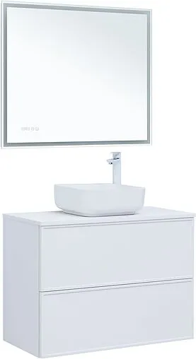 Тумба-умывальник Aquanet Арт 90 белый матовый 00313256+00318928