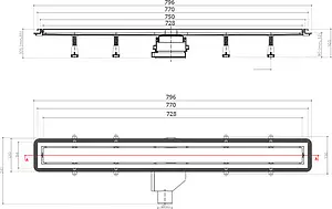 Лоток душевой Set 750мм h=52мм 0.8л/сек Pestan Confluo Premium White Glass Gold Line 750 13100092 Лоток душевой Set 750мм h=52мм 0.8л/сек Pestan Confluo Premium White Glass Gold Line 750 13100092, 4