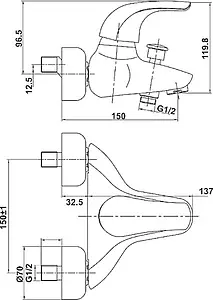 Смеситель для ванны Timo Premiera хром 0024Y Смеситель для ванны Timo Premiera хром 0024Y, 2