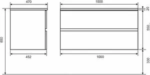 Тумба под умывальник подвесная Uperwood Barsa 100 дуб сонома/чёрный матовый 293020540 Тумба под умывальник подвесная Uperwood Barsa 100 дуб сонома/чёрный матовый 293020540, 2