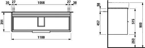 Тумба под умывальник подвесная Laufen Base 120 белый 4.0247.2.110.261.1