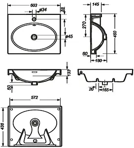 Раковина Sanita Luxe Next 60 белый NXT60SLWB01 Раковина Sanita Luxe Next 60 белый NXT60SLWB01, 2