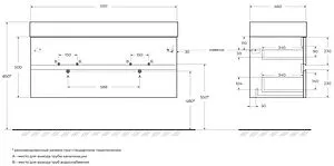 Тумба под умывальник подвесная Cezares Molveno 46 120 Beton MOLVENO 46-120-2C-SO-BET Тумба под умывальник подвесная Cezares Molveno 46 120 Beton MOLVENO 46-120-2C-SO-BET, 2