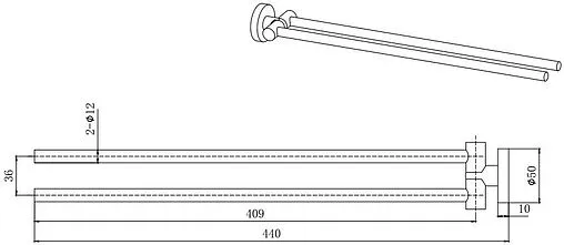 Полотенцедержатель Aquatek Вега чёрный матовый AQ4013MB