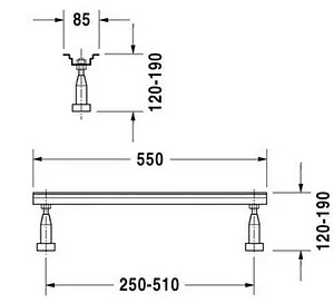 Ножки для ванны Duravit 790100000000000 Ножки для ванны Duravit 790100000000000, 2