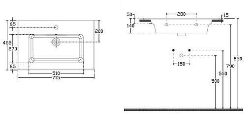Раковина ISVEA SistemaT 71 белый 10SL50071SV