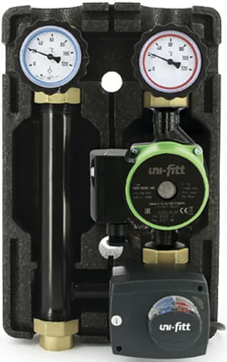 Насосный модуль с 3-х ходовым смесительным клапаном и сервоприводом 1&quot;в х 1&quot;в Uni-Fitt 493E2500 с насосом Uni-Fitt ECP 25/60