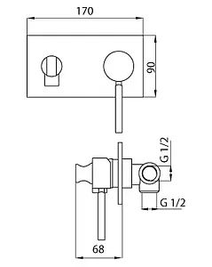 Гигиенический душ со смесителем Cezares Olimp хром OLIMP-DIF-01-L, 2