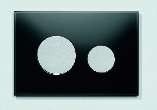 Клавиша смыва для унитаза TECEloop 9240655 кнопки/хром матовый, панель/стекло черный