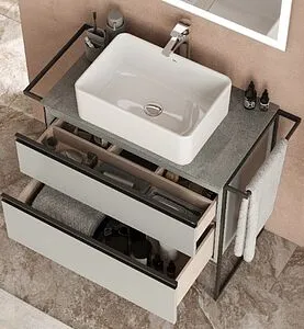 Тумба-умывальник подвесная Roca Domi 80 серый матовый ZRU9307874+ Тумба-умывальник подвесная Roca Domi 80 серый матовый ZRU9307874+, 4