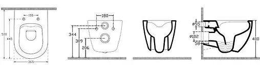 Унитаз подвесной безободковый с функцией биде и встроенным смесителем ISVEA Infinity изумрудный 10NFS1005I-2P