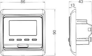 Проводной комнатный терморегулятор НО/НЗ 230В Valtec черный VT.AC709.B.0, 2