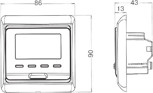 Проводной комнатный терморегулятор НО/НЗ 230В Valtec черный VT.AC709.B.0