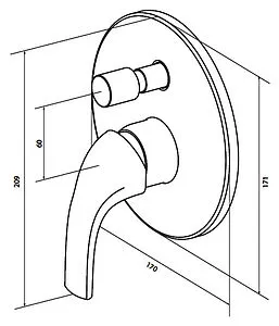 Смеситель для ванны скрытого монтажа Am.Pm Sense хром F7585000, 2