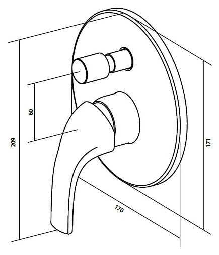 Смеситель для ванны скрытого монтажа Am.Pm Sense хром F7585000