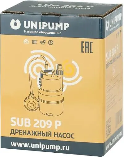 Насос дренажный Q=2м³/ч H=6м Unipump SUB 209 P 77522