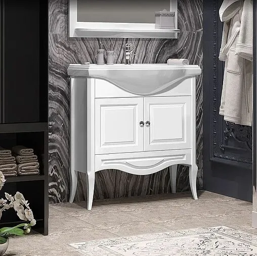 Тумба-умывальник напольная Opadiris Брунелла 80 белый матовый 00-00003631+4620008198941