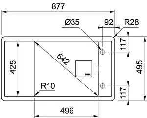 Мойка кухонная Franke Fresno FSG 611 оникс 114.0593.108 Мойка кухонная Franke Fresno FSG 611 оникс 114.0593.108, 2
