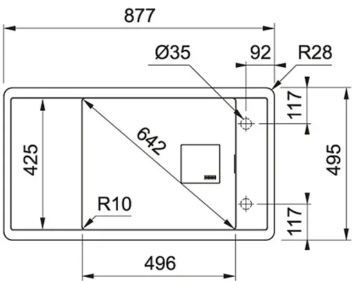Мойка кухонная Franke Fresno FSG 611 оникс 114.0593.108