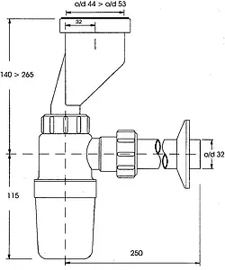 Сифон для писсуара Mc Alpine HC2PO, 2