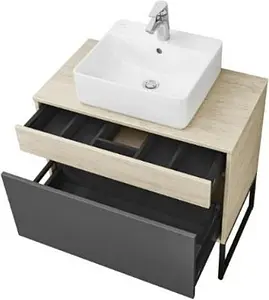 Тумба под умывальник подвесная Aquaton Лофт Урбан 65 графит/орегон 1A254001LQX60, 4