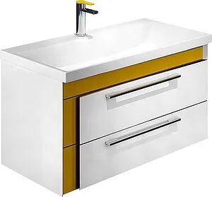 Тумба-умывальник подвесная IDDIS Color Plus 90 белый/горчичный COL90Y0i95+0069000i28 Тумба-умывальник подвесная IDDIS Color Plus 90 белый/горчичный COL90Y0i95+0069000i28, 1