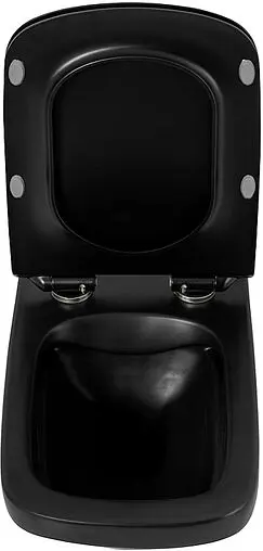 Комплект 5 в 1 BelBagno Sela BB3201CHR-MB/BB3201SC-MB/BB002-80/BB007-PR-NERO.M с кнопкой черный матовый