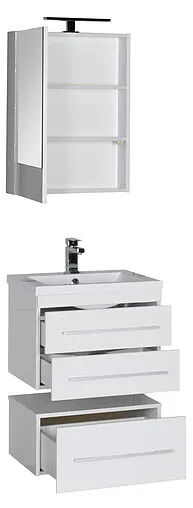 Шкаф-зеркало Aquanet Нота 58 L белый 00165370