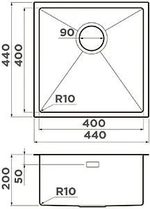 Мойка кухонная Omoikiri Taki 44-U/IF-LG светлое золото 4973520 Мойка кухонная Omoikiri Taki 44-U/IF-LG светлое золото 4973520, 2