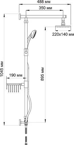 Душевая система без смесителя Wasserkraft хром A016