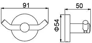 Крючок двойной Timo Saona чёрный матовый 13012/03 Крючок двойной Timo Saona чёрный матовый 13012/03, 2