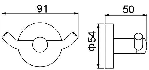 Крючок двойной Timo Saona чёрный матовый 13012/03