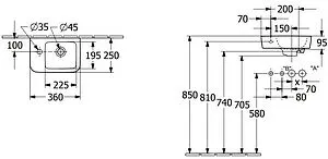Раковина Villeroy&Boch O'Novo 36 белый 43423601, 2