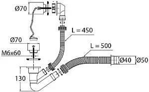 Слив-перелив для ванны VIRPlast Элит хром 30980652 Слив-перелив для ванны VIRPlast Элит хром 30980652, 2