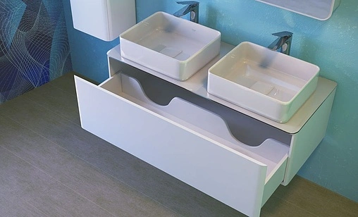 Тумба-умывальник подвесная Raval Pure 120 белый Pur.01.120/P/W+641945