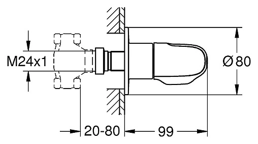 Вентиль запорный Grohe Grohtherm 1000 New хром 19981000