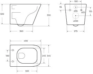 Унитаз подвесной безободковый BelBagno Ardente Tornado белый BB520CH-TOR/SC Унитаз подвесной безободковый BelBagno Ardente Tornado белый BB520CH-TOR/SC, 2