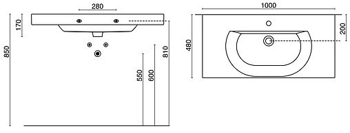 Раковина Kerama Marazzi Buongiorno 100 белый BG.wb.100 Раковина Kerama Marazzi Buongiorno 100 белый BG.wb.100