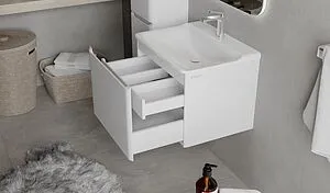 Тумба под умывальник подвесная Raval Welto 60 белый Wel.01.60/P/W/RL, 3