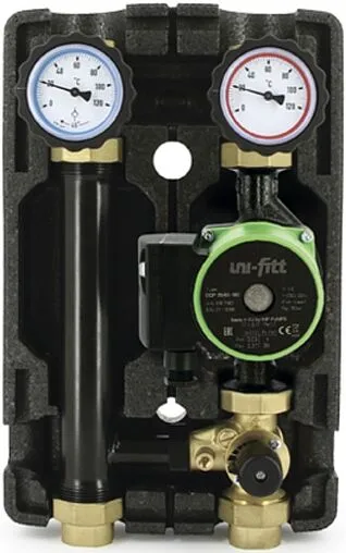 Насосный модуль с 3-х ходовым смесительным клапаном и сервоприводом 1&quot;в х 1&quot;в Uni-Fitt 492E2500 с насосом Uni-Fitt ECP 25/60 180