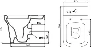 Чаша унитаза BelBagno Marco белый BB118CP Чаша унитаза BelBagno Marco белый BB118CP, 2