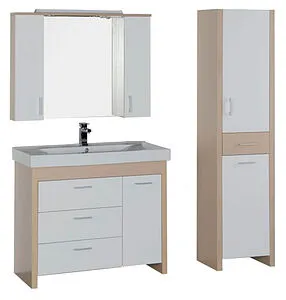 Шкаф-зеркало Aquanet Тиана 100 белый/дуб светлый 172806 Шкаф-зеркало Aquanet Тиана 100 белый/дуб светлый 172806, 4