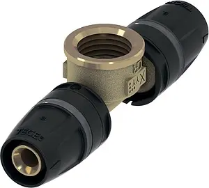 Тройник push-fit переходной 16мм x ½"в x 16мм TECElogo 8610402 Тройник push-fit переходной 16мм x ½"в x 16мм TECElogo 8610402, 1