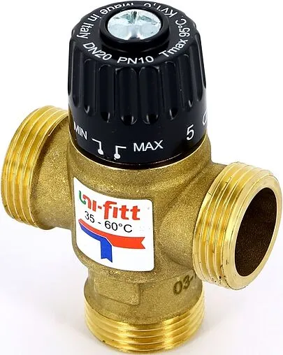 Трехходовой термостатический смесительный клапан 1&quot; +35...+60°С Kvs 1.6 Uni-Fitt 351G3140