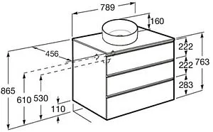 Тумба-умывальник Roca The Gap 80 городской дуб A857406402+A857419402+ Тумба-умывальник Roca The Gap 80 городской дуб A857406402+A857419402+, 2