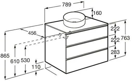 Тумба-умывальник Roca The Gap 80 городской дуб A857406402+A857419402+
